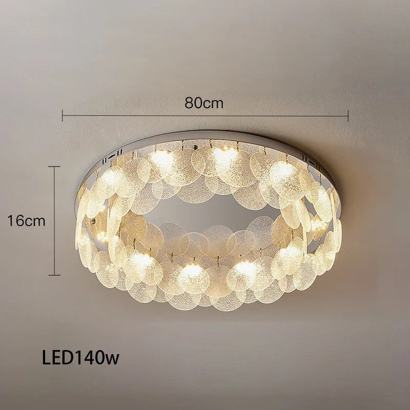 Plafonnier Moderne en Verre Chromé - Lustre Décoration 2024 de Style Élégant