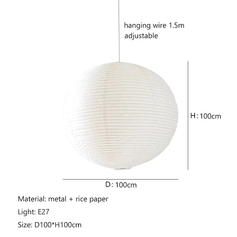 Lustre Nordique Wabi Sabi en Papier de Riz LED Rond - Édition Spéciale
