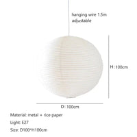 Lustre Nordique Wabi Sabi en Papier de Riz LED Rond - Édition Spéciale