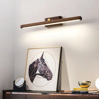 Applique murale scandinave en noyer noir avec éclairage LED pour miroir
