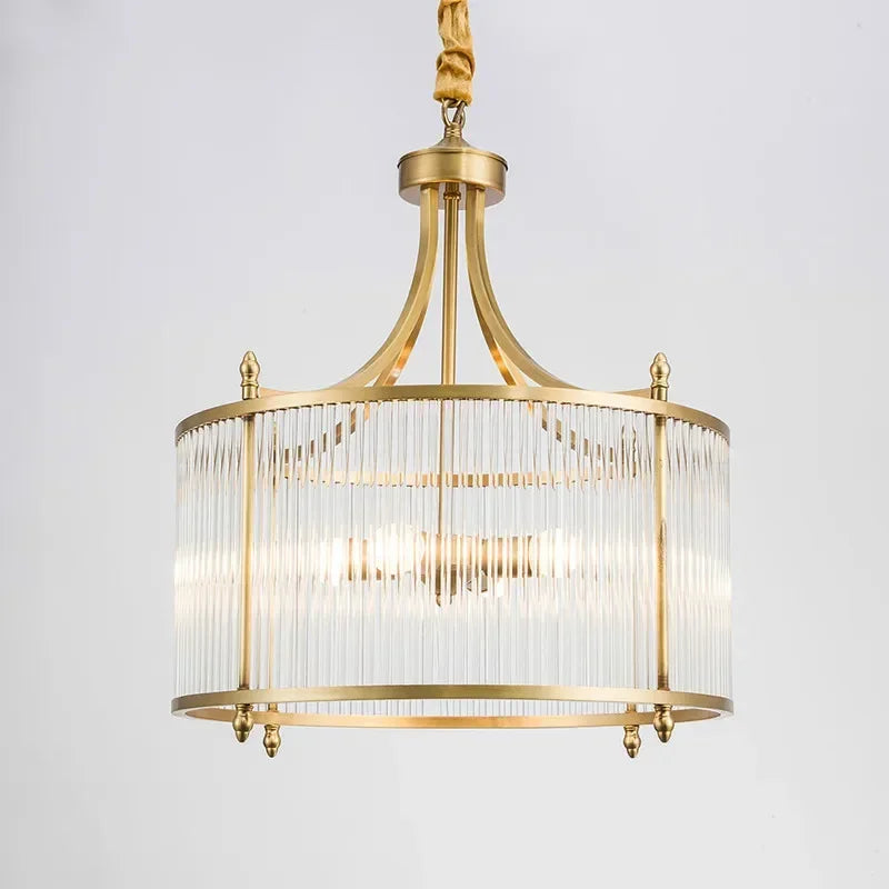 Lustre Moderne en Cuivre avec Tubes de Verre - 2 Modèles Exclusifs