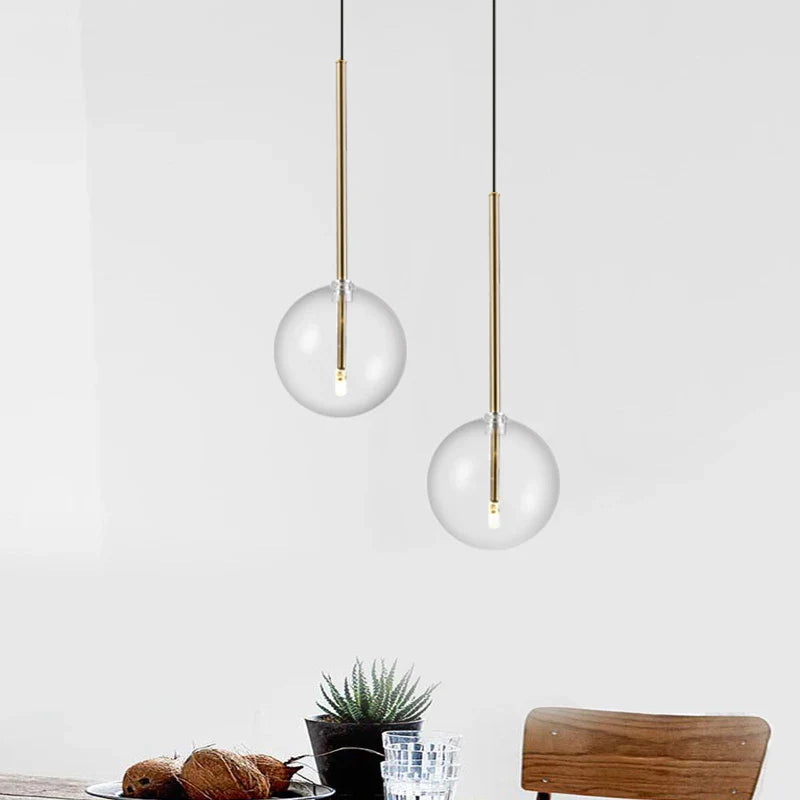 Lustre suspendu nordique en verre pour salle à manger et restaurant
