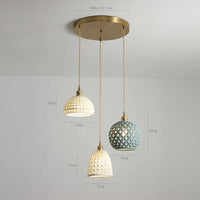 Suspension LED Blanc en Céramique - Style Nordique Moderne - Cuivre Suspension Lampe