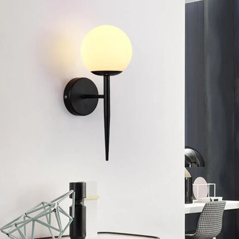 Applique murale boule de LED nordique - Lumières de verre pour escaliers et chambres