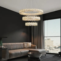 Lustre moderne en cristal avec lampes LED pour une décoration sophistiquée