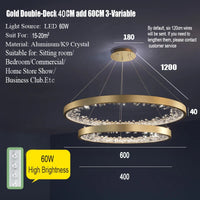 Lustre moderne en cristal avec éclairage LED pour villa de luxe