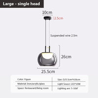 Suspension LED en verre au design nordique minimaliste - Luminairia