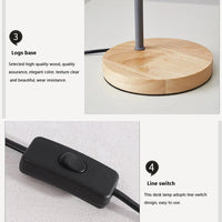 Lampe de table LED pour enfants en bois et fer forgé.
