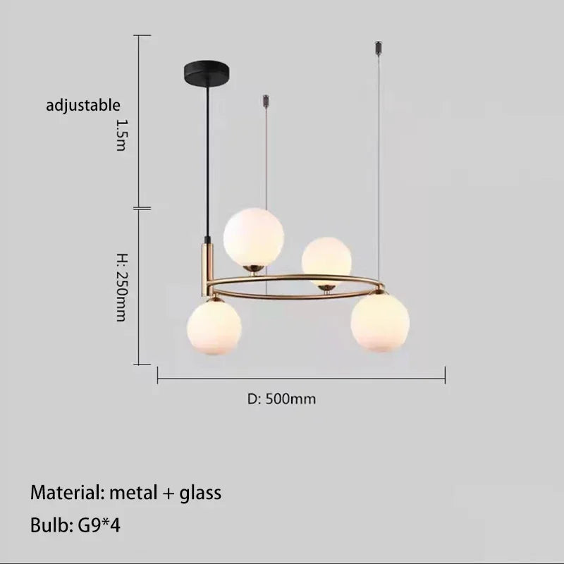 Lustre Nordique en Verre LED pour Décoration Maison - Collection Élégance Illuminée