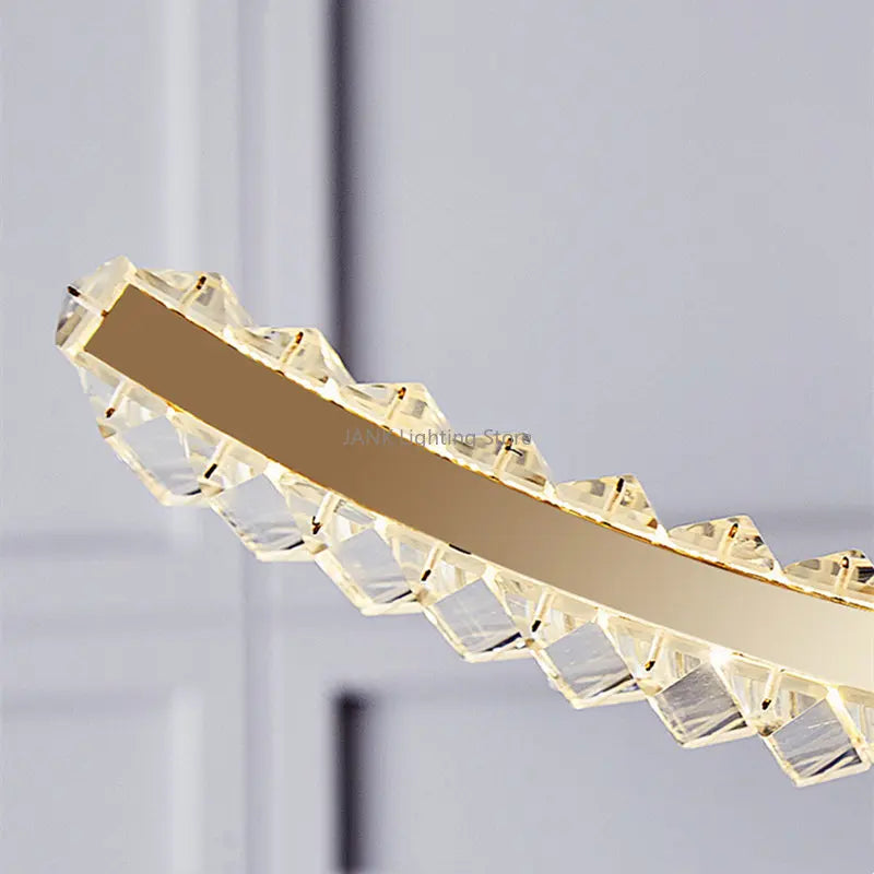 Lustre LED Moderne en Cristal de Luxe en Forme de S - Éclat Brillant
