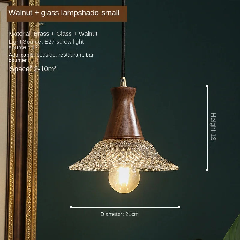 Lustre japonais en verre et laiton