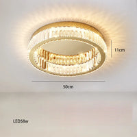 Lustre Luxe en Or et Argent avec LED Dimmable Rond