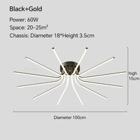 Plafonnier LED en cuivre au design contemporain