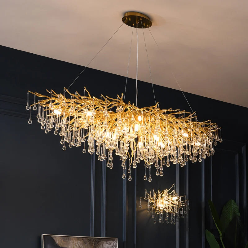Lustre en Cristal LED de Luxe Moderne pour un Intérieur Élégant