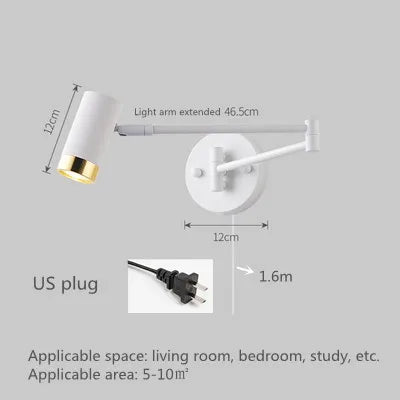 Applique murale LED SwingLight : bras télescopique, interrupteur intégré, design intérieur unique