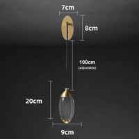 Suspension cristal cuivre luxe.