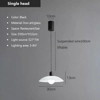 Suspension LED nordique minimaliste blanc.