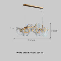 Suspension élégante en verre et métal doré E14