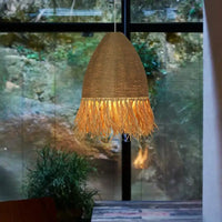 Suspension Wabi Sabi Rétro en Rotin Artisanal