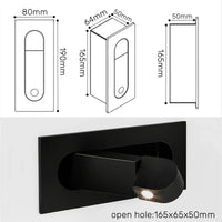 Applique murale LED pliante design moderne pour hôtel avec angle ajustable