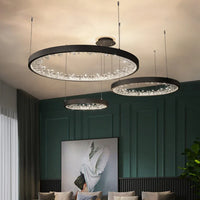Lustre moderne en cristal avec éclairage LED pour villa de luxe