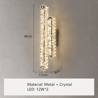 Applique Murale LED Moderne en Cristal Rectangulaire Nordique - Luminance Nordica