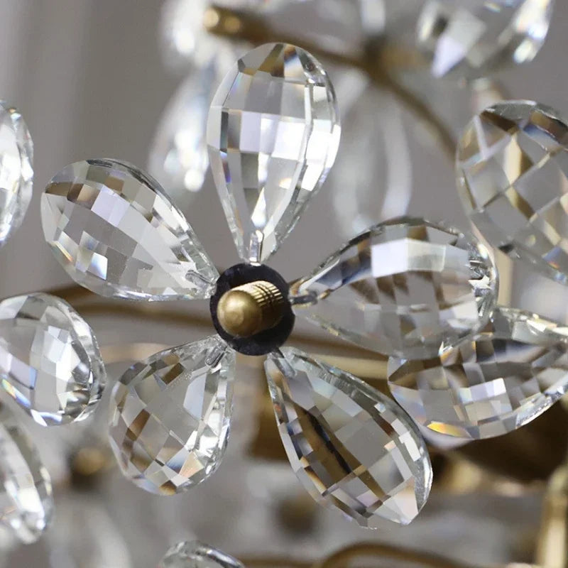 Lustre Plafond Rétro Fleur Cristal LED QFontaines D'Intérieur