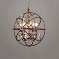 Lustre style loft américain rétro en cristal pour bar & restaurant