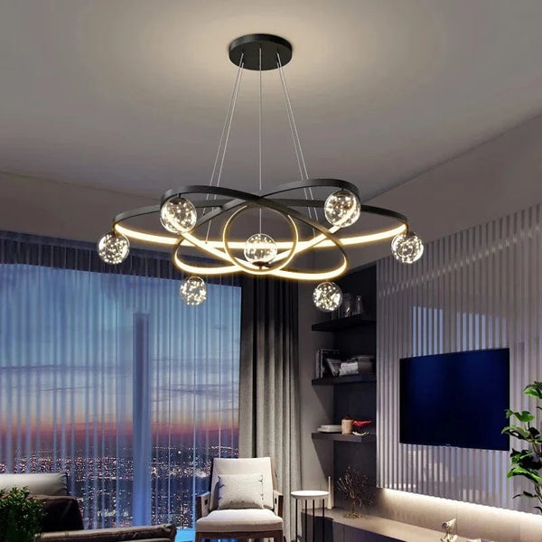 Lustre LED minimaliste en fil de fer pour une décoration sophistiquée