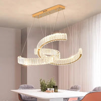 Lustre Cristal Postmoderne en Acier Inoxydable