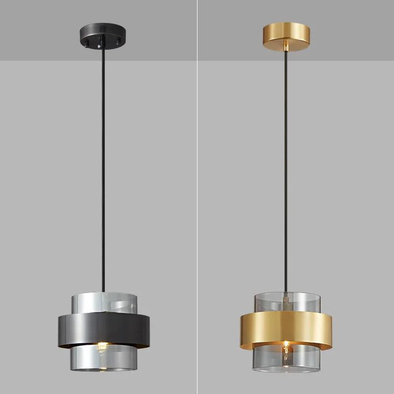 Lustre LED Élégant Nordique en Verre Doré - Décoration Intérieure de Luxe