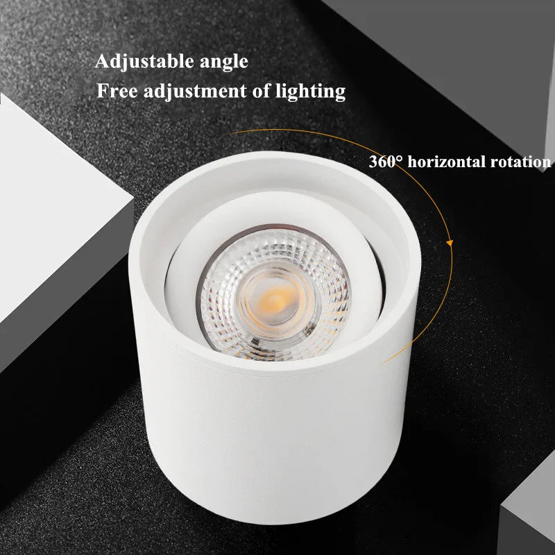 Spot Downlights LED anti-éblouissants montés en Surface - Éclairage de qualité avec puce COB Epistar - Angle réglable