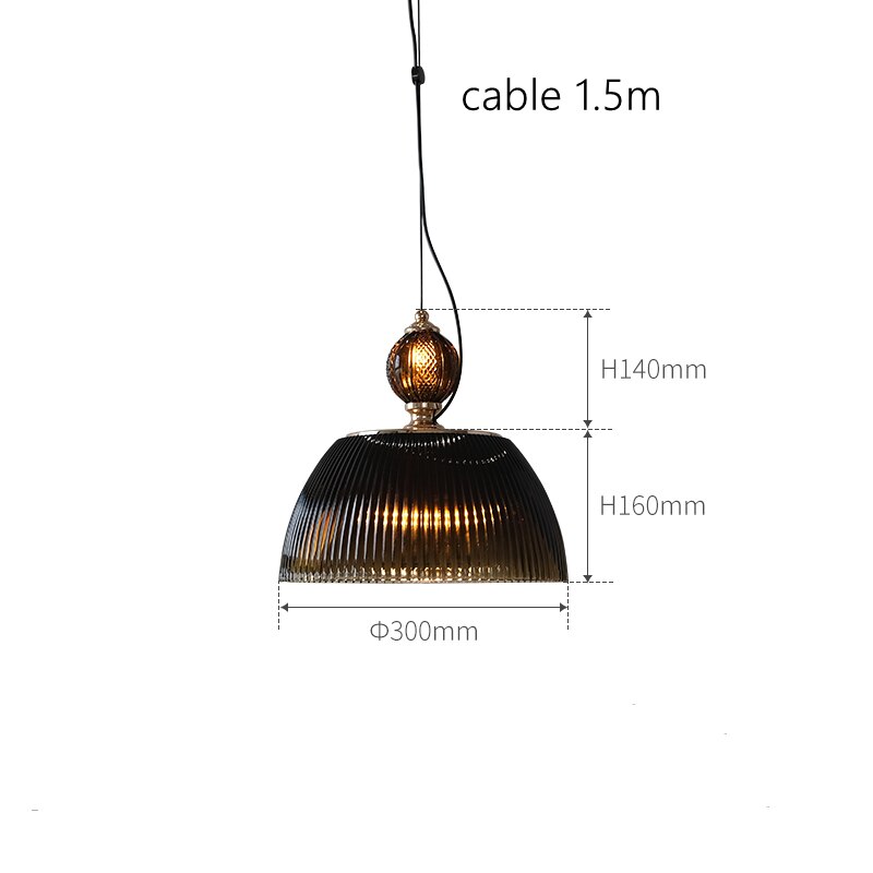 Suspension Lorm - Style rétro avec abat-jour en verre