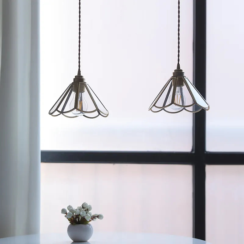 Suspension LED Nordique Verre Dore