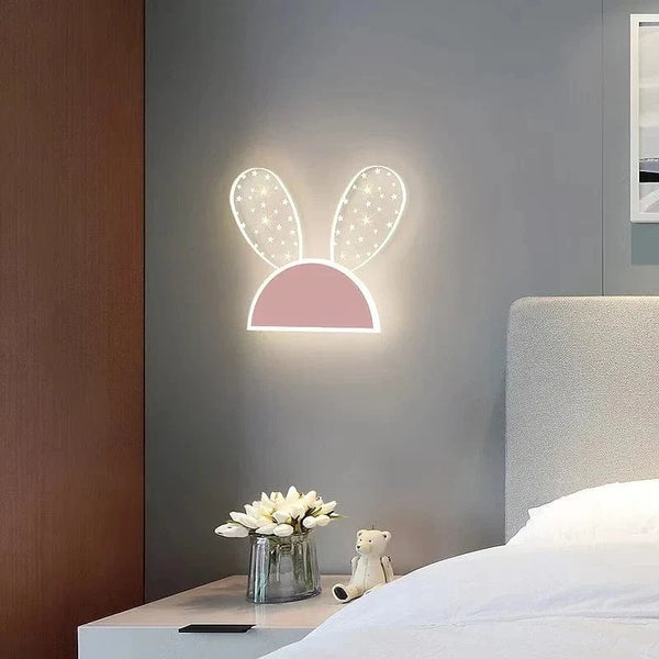 Fille Enfant Chambre Décor Éclairage de Nuit Lapin Rose