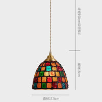 Suspension Tiffany Méditerranée en Verre Coquille LED