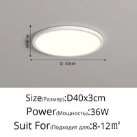 Plafonnier LED Ultra-mince Rectangulaire Minimaliste Scandinave Moderne en Acrylique