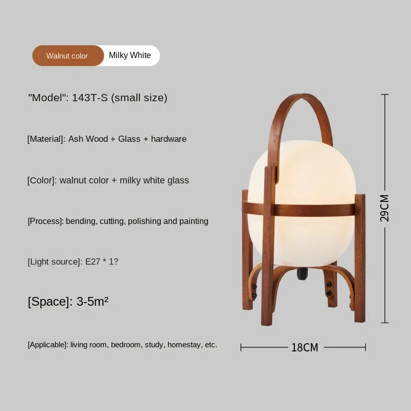 Lampe de bureau LED nordique en bois nordique