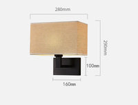 Applique murale intelligente nordique avec chargeur USB rapide et abat-jour 3 couleurs