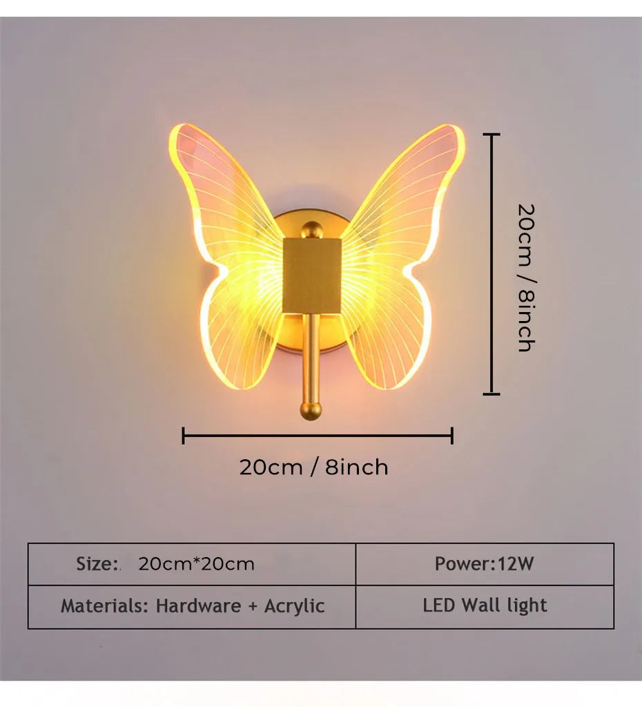 Suspension Lumineuse Papillon en Acrylique