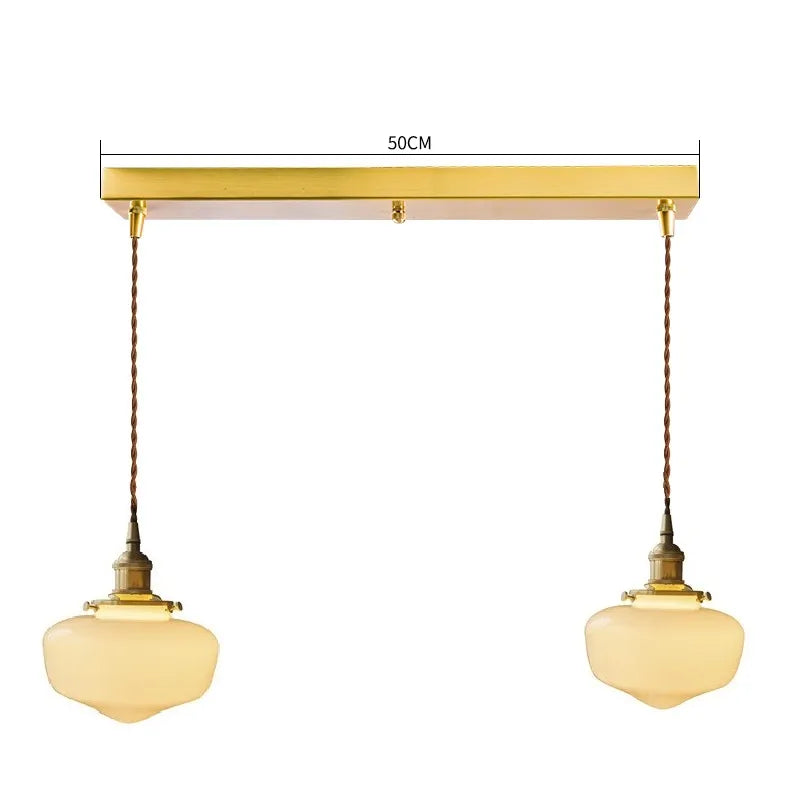 Suspension LED verre blanc.