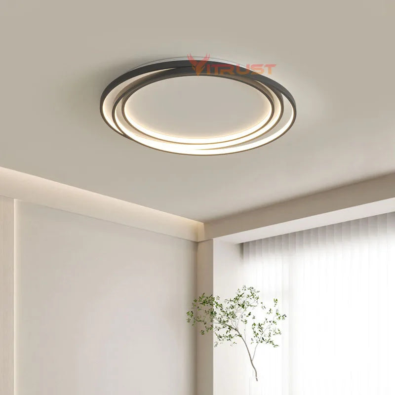 Plafonnier LED nordique moderne pour chambre, salle à manger, cuisine - noir et blanc