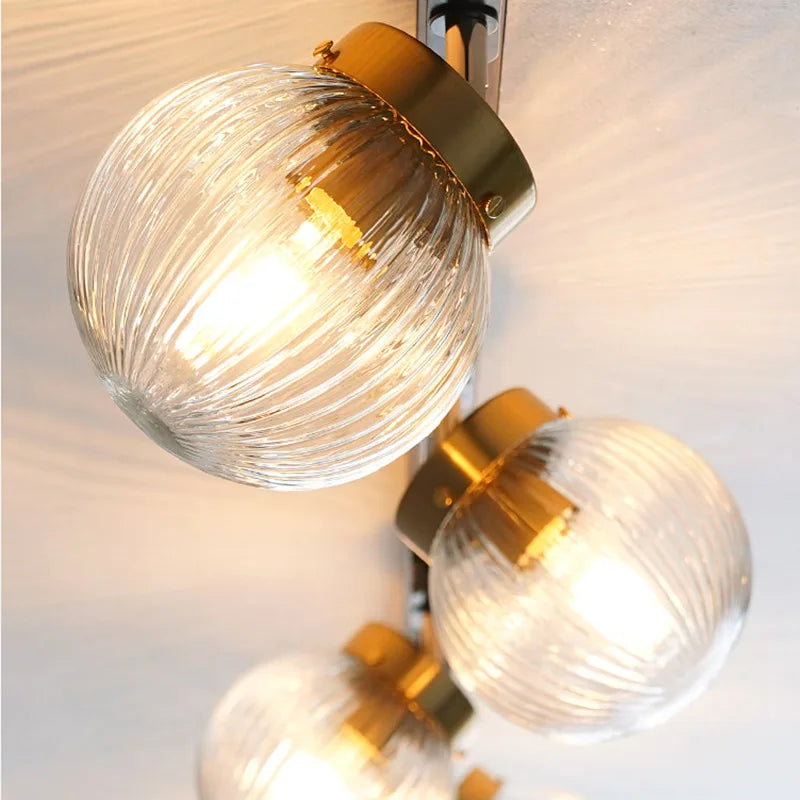 Plafonnier LED nordique en verre décoratif d'intérieur ajustable