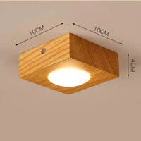 Plafonnier LED carré en bois et acrylique - Luminazia