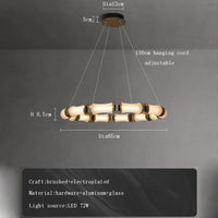Lustre LED en verre design moderne de luxe 2024 - Édition Prestige
