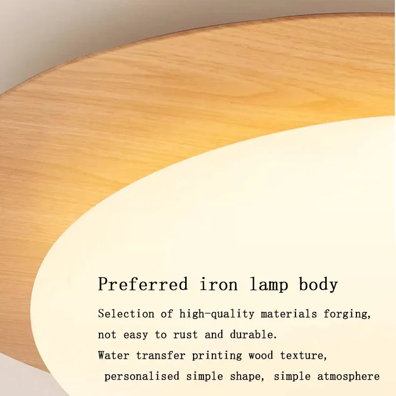 Plafonnier LED en bois nordique avec galets noyer et acrylique