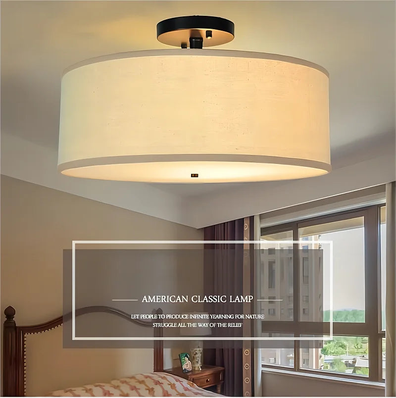 Lustre LED Fer Forgé USA Style Semi-Suspendu.