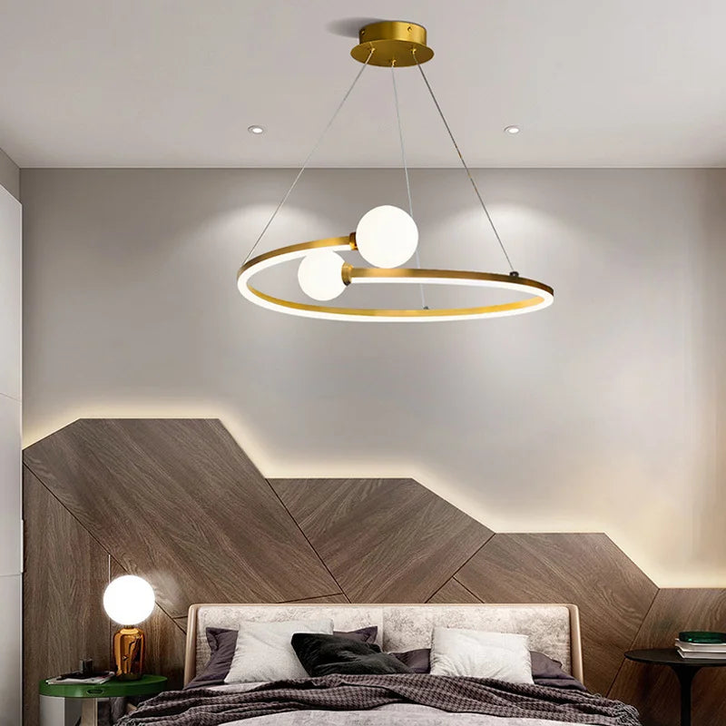 Lustre Nordique à Anneau LED Suspension, Éclairage et Luminaires