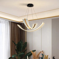Lustre design contemporain pour salle à manger avec éclairage intérieur LED décoratif
