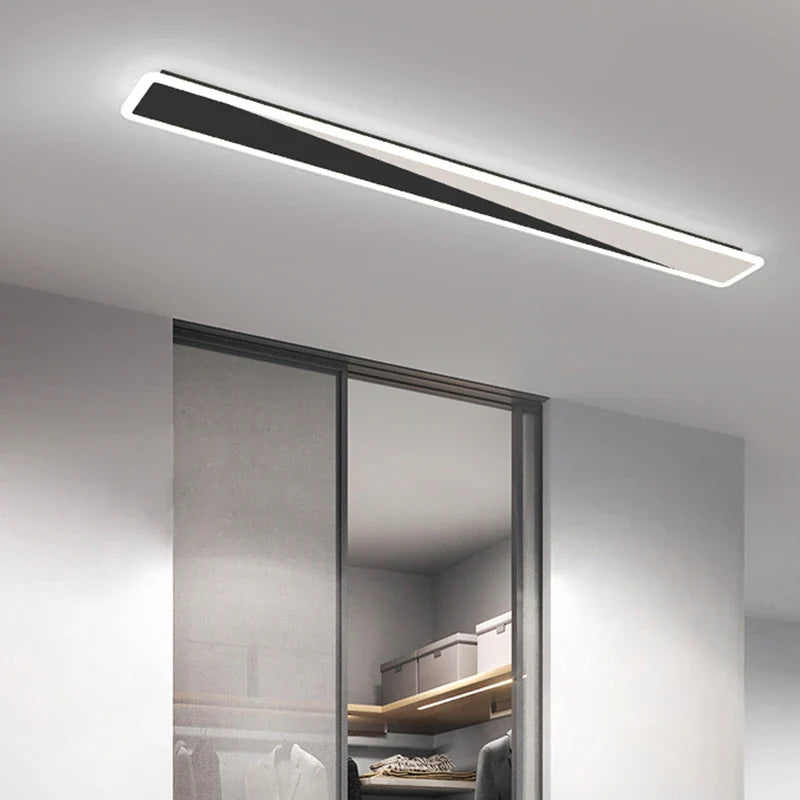 Lustre Minimaliste Nordique avec Bande Longue et Touche Créative